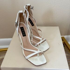 Aqua Women's Elegant White Heels